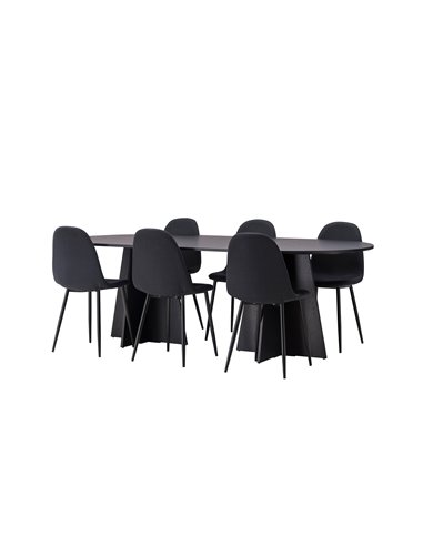 Matgrupp Bootcut med Polar matstolar, 230 × 115 cm