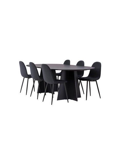 Matgrupp Bootcut med Polar matstolar, 230 × 115 cm