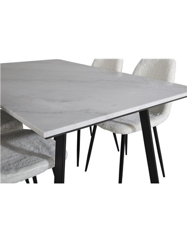 Matgrupp Estelle med Polar matstolar, 140 × 90 cm