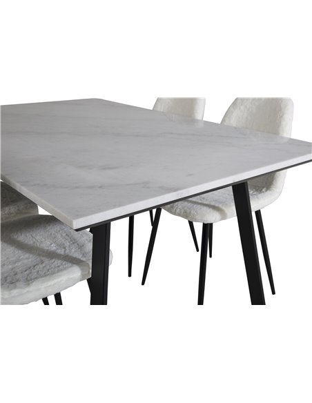 Matgrupp Estelle med Polar matstolar, 140 × 90 cm