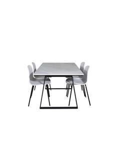 Matgrupp Estelle med Arctic matstolar, 140 × 90 cm