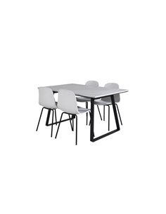 Matgrupp Estelle med Arctic matstolar, 140 × 90 cm 2