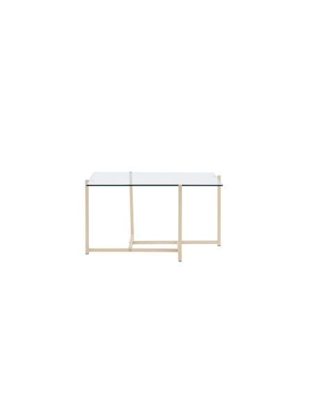 Soffbord Hybrid, 80 × 80 cm, Clear