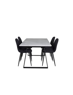 Matgrupp Estelle med Polar matstolar, 140 × 90 cm