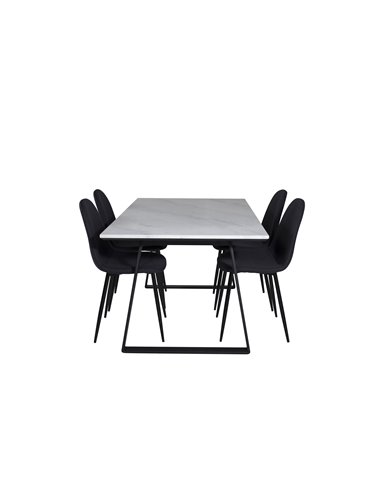 Matgrupp Estelle med Polar matstolar, 140 × 90 cm