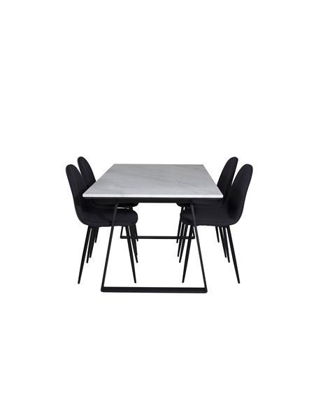 Matgrupp Estelle med Polar matstolar, 140 × 90 cm