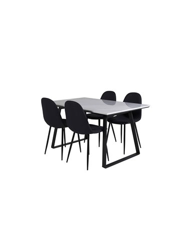 Matgrupp Estelle med Polar matstolar, 140 × 90 cm
