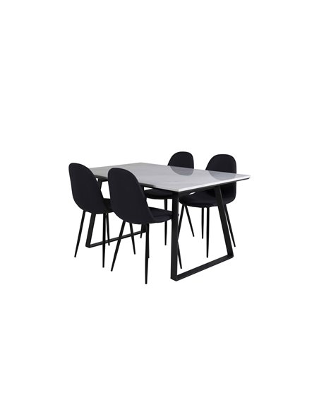 Matgrupp Estelle med Polar matstolar, 140 × 90 cm