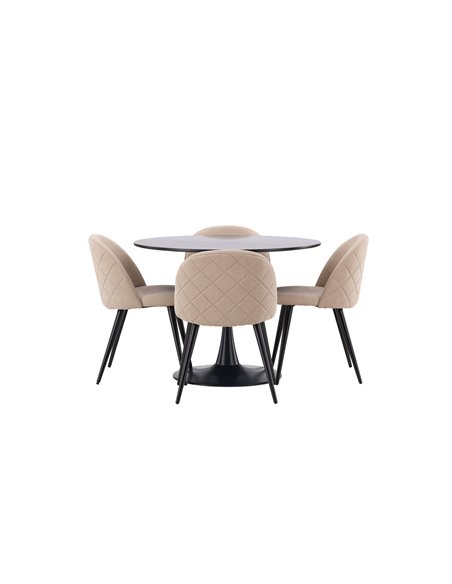 Matgrupp Glade med Velvet matstolar