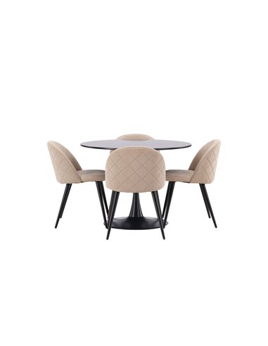 Matgrupp Glade med Velvet matstolar