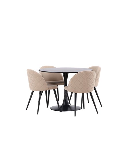 Matgrupp Glade med Velvet matstolar