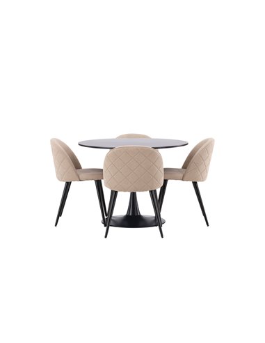 Matgrupp Glade med Velvet matstolar