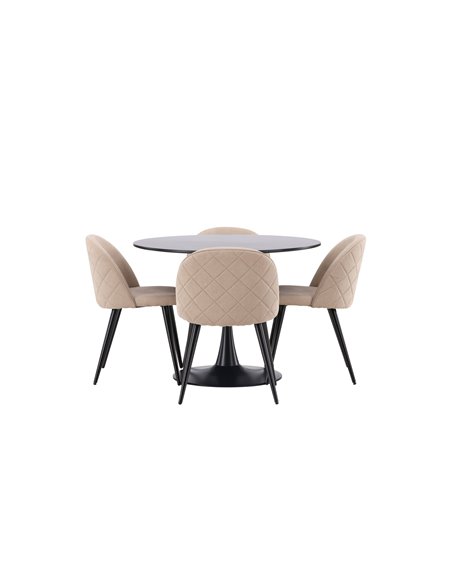 Matgrupp Glade med Velvet matstolar
