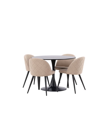 Matgrupp Glade med Velvet matstolar