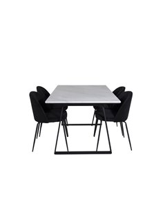 Matgrupp Estelle med Wrinkles matstolar, 140 × 90 cm