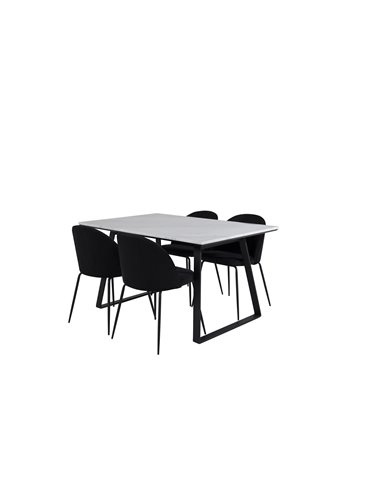 Matgrupp Estelle med Wrinkles matstolar, 140 × 90 cm