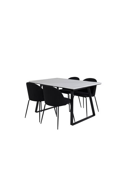 Matgrupp Estelle med Wrinkles matstolar, 140 × 90 cm