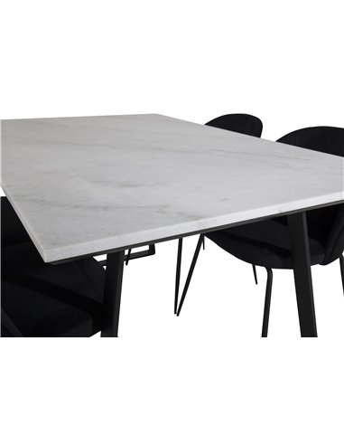 Matgrupp Estelle med Wrinkles matstolar, 140 × 90 cm