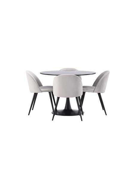 Matgrupp Glade med Velvet matstolar