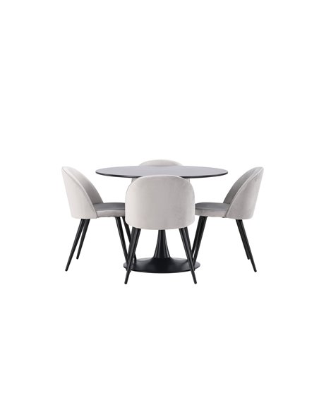 Matgrupp Glade med Velvet matstolar