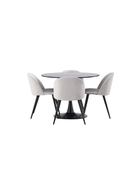 Matgrupp Glade med Velvet matstolar
