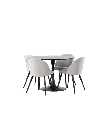 Matgrupp Glade med Velvet matstolar