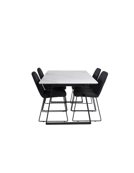 Matgrupp Estelle med Muce matstolar, 140 × 90 cm
