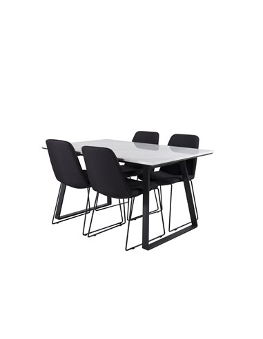 Matgrupp Estelle med Muce matstolar, 140 × 90 cm