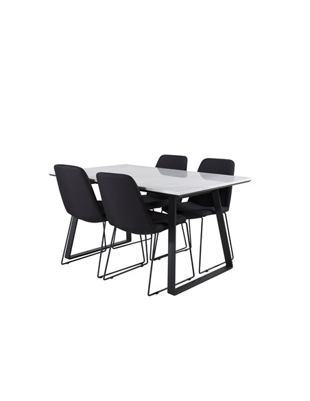 Matgrupp Estelle med Muce matstolar, 140 × 90 cm