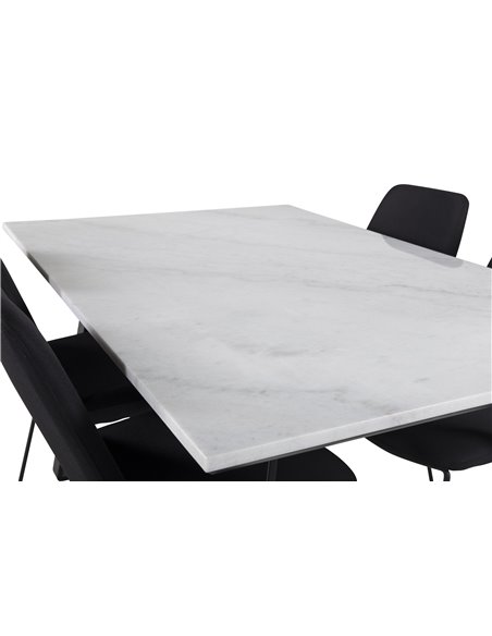 Matgrupp Estelle med Muce matstolar, 140 × 90 cm