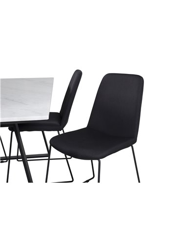 Matgrupp Estelle med Muce matstolar, 140 × 90 cm