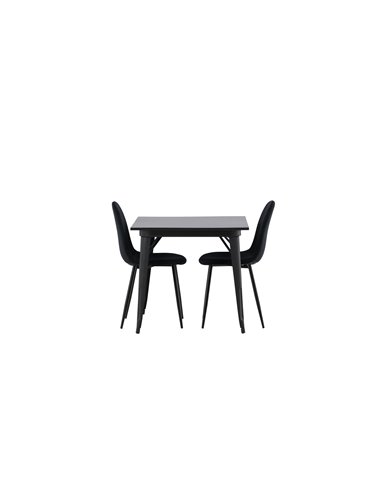 Matgrupp Tempe med Polar matstolar, 80 × 80 cm