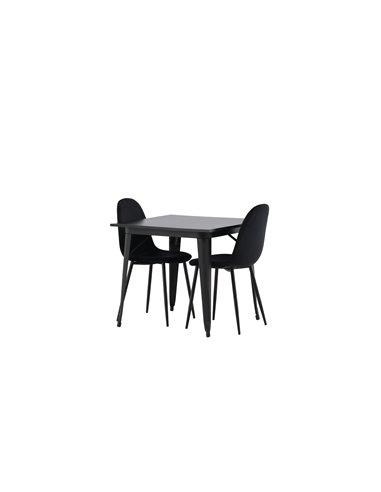 Matgrupp Tempe med Polar matstolar, 80 × 80 cm