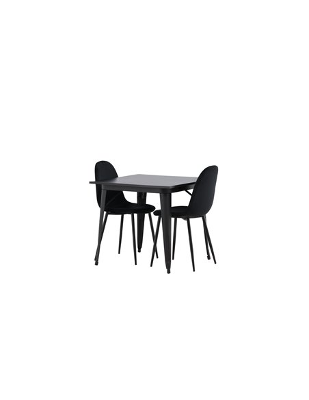 Matgrupp Tempe med Polar matstolar, 80 × 80 cm
