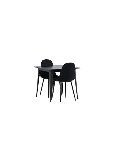 Matgrupp Tempe med Polar matstolar, 80 × 80 cm
