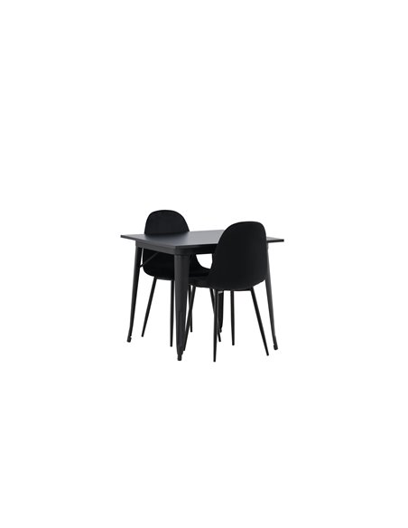 Matgrupp Tempe med Polar matstolar, 80 × 80 cm