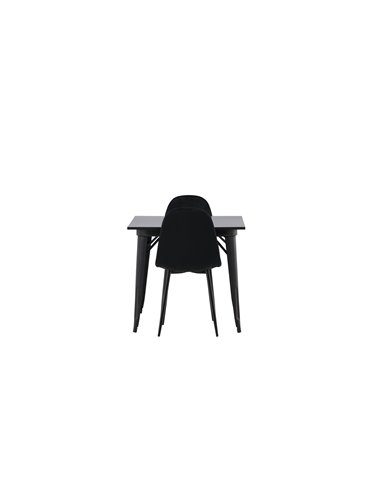 Matgrupp Tempe med Polar matstolar, 80 × 80 cm