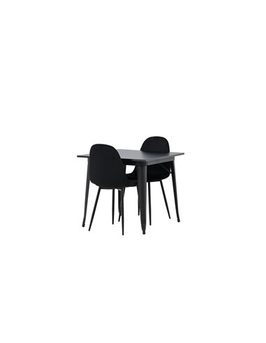 Matgrupp Tempe med Polar matstolar, 80 × 80 cm