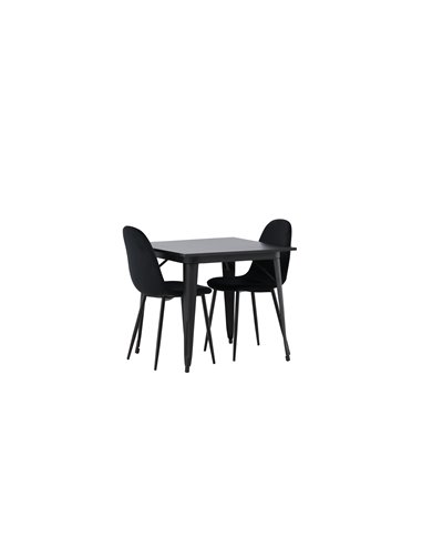 Matgrupp Tempe med Polar matstolar, 80 × 80 cm