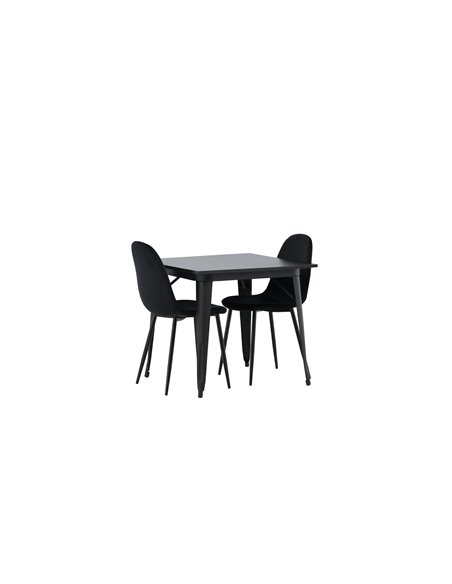 Matgrupp Tempe med Polar matstolar, 80 × 80 cm