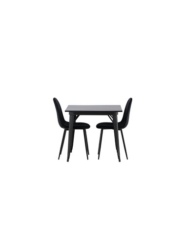 Matgrupp Tempe med Polar matstolar, 80 × 80 cm