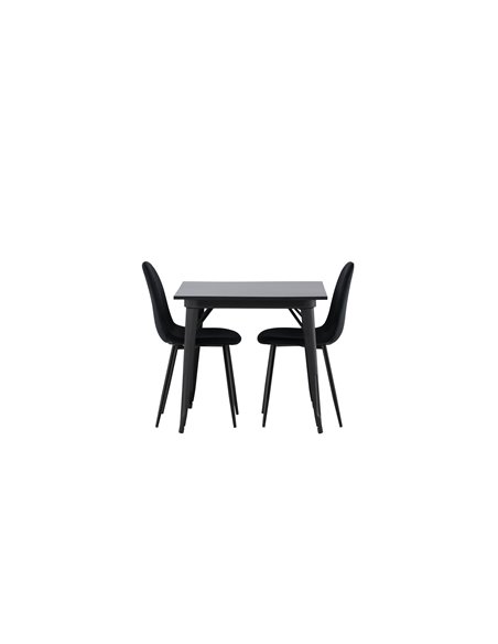 Matgrupp Tempe med Polar matstolar, 80 × 80 cm