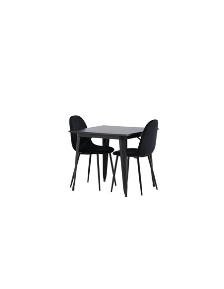 Matgrupp Tempe med Polar matstolar, 80 × 80 cm