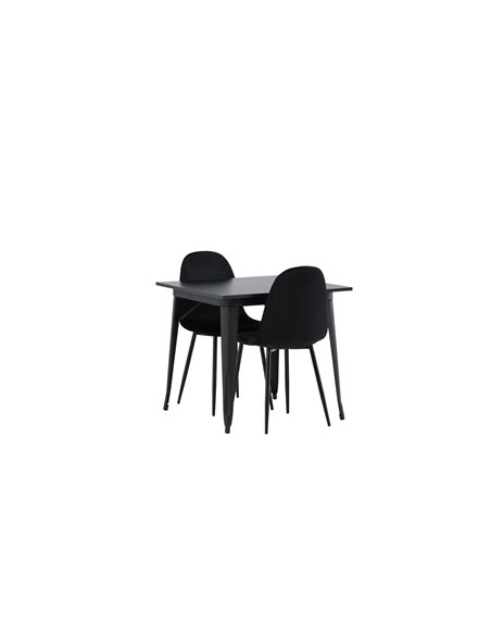 Matgrupp Tempe med Polar matstolar, 80 × 80 cm