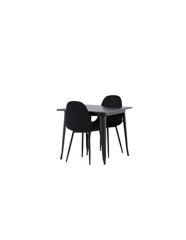 Matgrupp Tempe med Polar matstolar, 80 × 80 cm