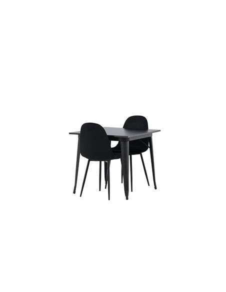 Matgrupp Tempe med Polar matstolar, 80 × 80 cm