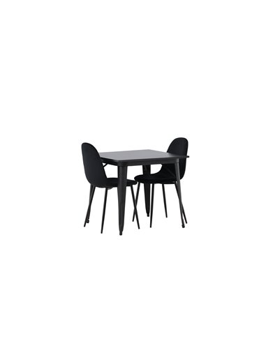 Matgrupp Tempe med Polar matstolar, 80 × 80 cm