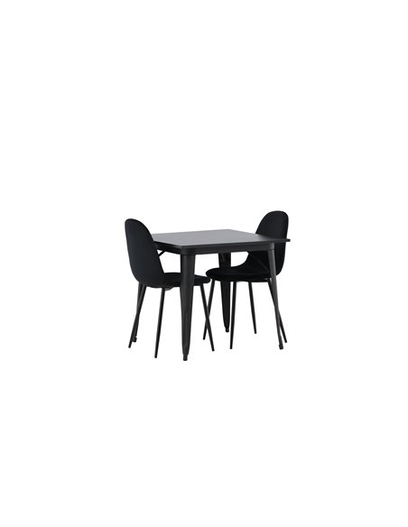 Matgrupp Tempe med Polar matstolar, 80 × 80 cm