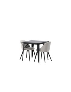 Matgrupp Tempe med Velvet matstolar, 80 × 80 cm 2