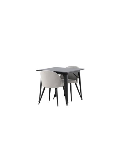 Matgrupp Tempe med Velvet matstolar, 80 × 80 cm
